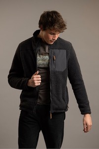 Vestes Polaire Verte pour Homme Manches Longues Personnalisées avec Couleur Unie 100% Coton Chaud et Élégant - Product Image 2