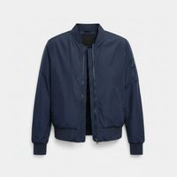 Blouson Bomber Femme Grande Taille Décontracté Chic Bleu Marine Zippé Style Aviateur Tissé Coupe-Vent Respirant Thermique en Nylon