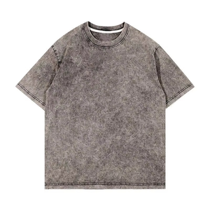 T-shirt de lavage à l'acide respirant et à séchage rapide pour hommes à vendre/Utilisation décontractée et extérieure Stock T-shirt de lavage à l'acide pour hommes - Product Image 1