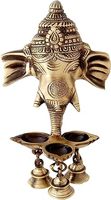 Cloche Diya suspendue artisanale en laiton poli IBS Diya-500, design moderne pour la maison, le temple, le mandir, le mandap, Diwali