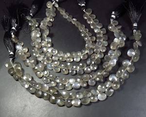 8 \ "pierre de lune grise naturelle perles taillées à facettes 6-8mm pierres précieuses en vrac pour la fabrication de bijoux - Product Image 3