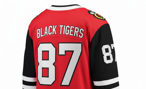Vêtements de sport de hockey sur glace pour hommes adultes de haute qualité, personnalisés, avec nom d'équipe imprimé numériquement sur le devant, 100% polyester, 180g, séchage rapide - Product Image 4