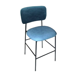 Tabouret de bar en velours avec cadre en métal, meubles de bar raffinés en gros - Product Image 1