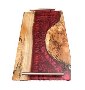 Epoxy Resin Wood Serving <b>Tray</b> Platter Walnut Oval Shape <b>Trays</b> Serving Bread Plates for Dry Fruits Tea Coffee <b>Snack</b> <b>Tray</b> Platter - Product Image 5