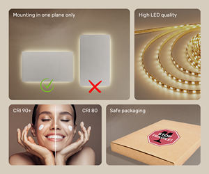 Espejo de baño con iluminación LED 120x70cm (LED058), blanco frío 7000K - Product Image 6