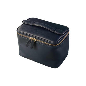 Women's Large Leather Makeup Bag with Strap Mini Cosmetic <b>Case</b> Fashionable Waterproof <b>Travel</b> Accessory - Product Image 2