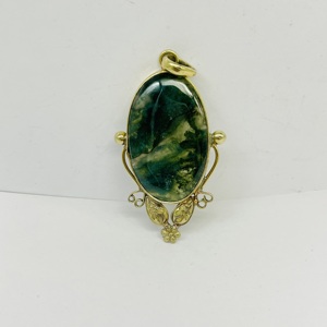 Pendentif serpentine antique en argent sterling 925 fait à la main bijoux de fiançailles en pierres précieuses tout neuf pendentifs fins et breloques - Product Image 2