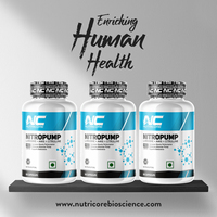 Cápsulas de L-Arginina Nutricore Nitro Pump, Fabricante Líder, para el Rendimiento Muscular y la Resistencia en Adultos, 90 Cápsulas