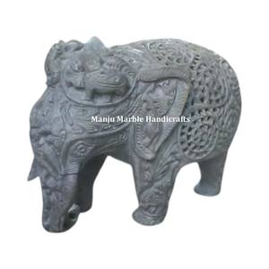 Produit incurvé à la main Super spécial Design fantaisie stéatite sculpture Statue d'animal avec forme d'éléphant pour la décoration de la maison article cadeau - Product Image 2