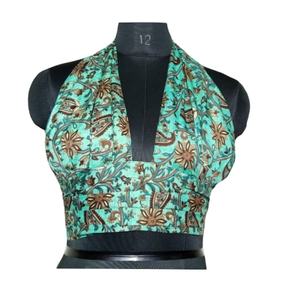 Nuevo top de Sari bohemio de alta moda para mujer antiestático y cómodo con mangas sin mangas sexis de longitud corta listo para enviar - Product Image 1