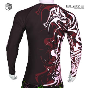 Camiseta de manga larga unisex con logotipo personalizado MMA poliéster sublimación Rash Guard ropa de artes marciales de compresión para lucha libre BJJ para - Product Image 4