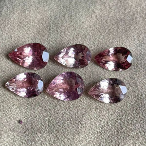 Lote de turmalinas naturales rosa bebé en forma de pera. - Product Image 1