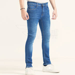 Pantalon en jean léger personnalisé pour hommes avec motif droit de style unique et taille moyenne fabriqué au Pakistan Design décontracté en vente - Product Image 2