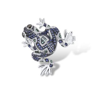 Broche de luxe délicate en argent sterling 925 LAVINA Fashion Jewelry, motif grenouille, avec zircon, pour femme, idéale pour mariage, fiançailles, fête, cadeau - Product Image 1