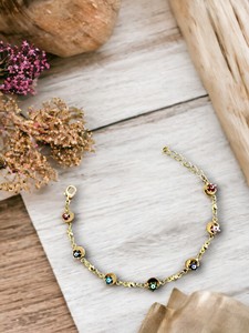 Bracelet en acier inoxydable plaqué pierres de zircon et perles d'imitation DAFNI BIG PAZAR - Cadeau tendance - Product Image 1
