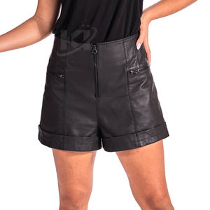 Offre Spéciale Short en cuir de mouton véritable pour femmes Pantalon en cuir de mouton véritable respirant pour dames - Product Image 2