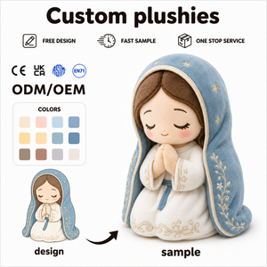 Peluche personnalisée OEM ODM Vierge Marie, jouet en coton doux, poupée religieuse catholique chrétienne, cadeau de baptême et de Noël, certifiée CE - Product Image 3
