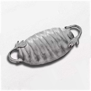 Dernier arrivage Plateau de service en aluminium plaqué or et argent Nouveau design Plateau fait main personnalisé pour vaisselle - Product Image 4