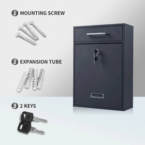 ODM Personalizado Bloqueable Drop Buzón OEM Montado en la pared Buzones Apartamento Acero inoxidable Metal Parcel Box Outdoor - Product Image 6