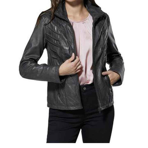 Chaqueta de Mujer Personalizada 2025, Transpirable, de Manga Larga, de Cuero Sintético con Relleno de Algodón y Decoración de Agujeros para Damas - Product Image 1