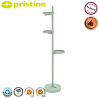 Support à plantes moderne à 3 niveaux en métal avec étagères circulaires pour plantes vertes d'intérieur et pots de fleurs au design minimaliste