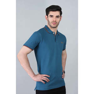 Polo de Algodón Azul LOGAN para Hombre con Logotipo Personalizado, Corte Ajustado, Logotipo Bordado de Alta Calidad, Transpirable, Diseño Sólido, Talla XL - Product Image 3
