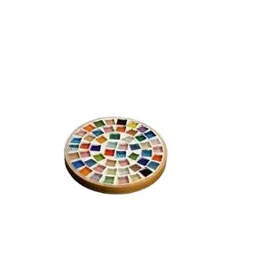 Sous-verre en mosaïque coloré adhésif créatif en bois, Kit de sous-verre pour décor, tapis de tasse, cadeau, boisson, sous-verres, fabricant à succès