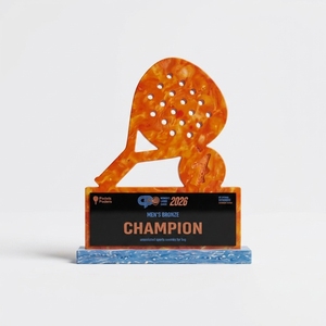 Custom Padel Racket Trophy Padel Racquet Award <b>Plaque</b> for Sports Event Recognition Recycled Plastic Eco Friendly Trophy - Product Image 2