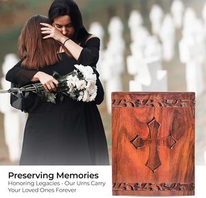 Urna de cremación de madera, urna personalizada para cenizas humanas, elegante diseño duradero de madera de cerezo, tributo atemporal para su ser querido - Product Image 5