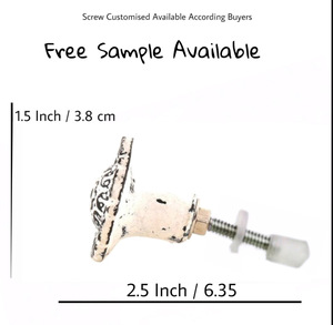 Boutons de fleurs industriels en fonte blanche dégradée, poignées de tiroir d'armoire en céramique pour cuisine chambre armoire commode - Product Image 3