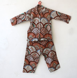 Caftán de algodón suave para mujer con pantalones, túnicas únicas con estampado floral, vestido de dama de honor, pijama de algodón indio de bloque, - Product Image 6
