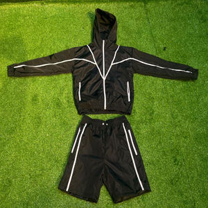 Conjunto de Pantalones Cortos Cortavientos con Logotipo Personalizado, Conjunto de Dos Piezas de Alta Calidad para Hombre, Chaquetas de Nailon y Pantalones Cortos Deportivos de Poliéster para Hombre - Product Image 4