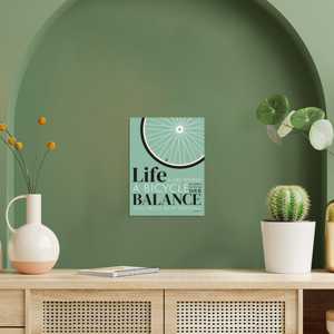 Impression artistique « La vie est comme une balade à vélo », papier mat 250 g pour décoration murale, motif nature morte élégant - Product Image 2
