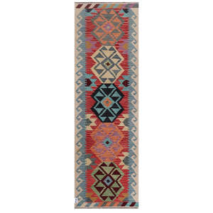 Alfombra Kilim de Maimana, Afganistán, 249 x 79 cm, Alfombra Tradicional Afgana - Product Image 1