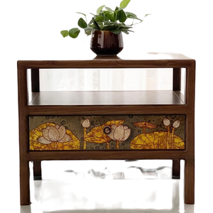 Mesa auxiliar de cajón de madera tradicional moderna con función ajustable para dormitorio, sala de estar, uso en hotel o apartamento - Product Image 1