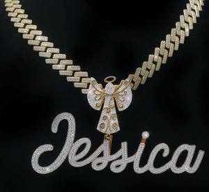 Exclusiva cadena cubana de Hip Hop con colgante Moissanite diamante brillante 925 joyería personalizada de plata esterlina para hombres - Product Image 1