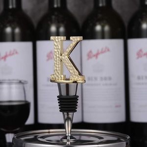 Bouchon de bouteille de vin Prosecco lettre K or Accessoire anti-fuite réutilisable avec cadeau standard Keep-Fresh pour les amateurs de vin - Product Image 1