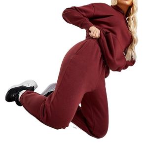 ชุดสเวตสูทผ้าเฟรนช์เทอร์รี่สำหรับผู้หญิง พิมพ์ลายพัฟฟ์ เสื้อครอปแบบสวมหัว ระบายอากาศได้ดี พร้อมกางเกงจ็อกเกอร์ ชุดสเวตสูทสำหรับผู้ชาย ปี 2026 - Product Image 6