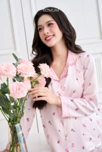 Vêtements de maternité en soie perlée de haute qualité Price-B728 de gros absorbant la sueur cool et confortable - Product Image 5