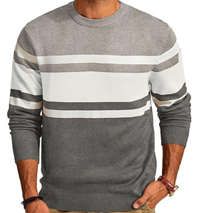 Suéter de Cuello Redondo para Hombre, 100% Algodón Orgánico, Delgado, para Invierno |   Suéter de Punto Personalizado OEM, Opción de Logotipo Frontal, Venta al por Mayor de Fábrica - Product Image 4