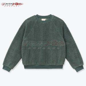 Sudadera larga Sherpa para mujer con diseño simple y cálido interior forrado Sudadera Sherpa Fleece Pullover para mujer - Product Image 4