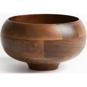 Grand bol à mélanger en bois naturel de haute qualité avec une forme unique pour la cuisine, la pâtisserie, la préparation de salades et le service en cuisine - Product Image 1