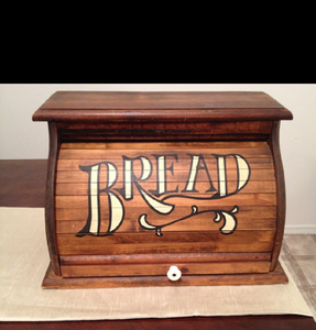 Caja de pan enrollable de madera oscura clásica | Contenedor de almacenamiento de encimera de cocina vintage con "PAN" | Venta al por mayor - Product Image 1