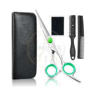Salon Grade Barber Scissors Kit Japanese 440C Stainless Steel Blades Non-slip Handles Accessories Professional <b>Hair</b> Dressing - Product Image 1