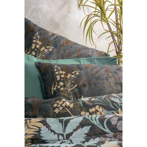 Cotton Box Satin Luxury Duvet Cover <b>Set</b> Floral Mint Clorasa 4-Piece Woven Embroidered Cool Warm Features Available Twin King - Product Image 1