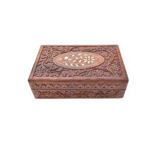 Caja de almacenamiento de regalo Caja de madera hecha a mano para mujeres Organizadores de joyas Artículos de regalo hechos a mano Cajas de madera tallada - Product Image 3