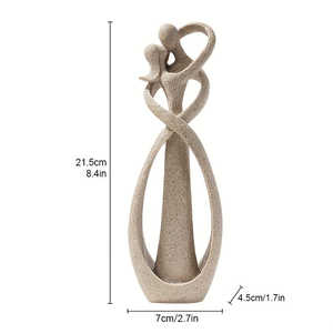 Étagère de bureau moderne pour la maison, décoration de bureau, 1 pièce, sculpture abstraite de couple s'embrassant, statue en résine, décoration intérieure - Product Image 5