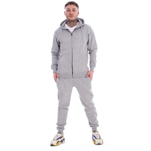 Conjuntos Deportivos de Invierno Cálidos al por Mayor, Ropa Deportiva de Gimnasio de 2 Piezas de Alta Calidad, Sudadera con Capucha y Cremallera con Logotipo Personalizado, Pantalones Deportivos Lisos - Product Image 1