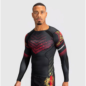 Ropa deportiva de manga larga BJJ MMA ropa para correr Rash Guard hombres medias camiseta Leggings pantalones cortos ropa deportiva - Product Image 1