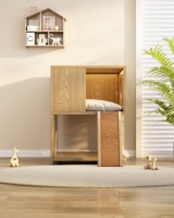 Maison pour chat en bois, condo moderne pour chat, tour pour chat avec griffoir, meubles pour animaux de compagnie pour chats d'intérieur